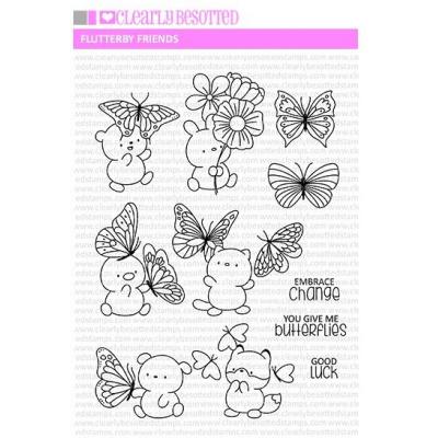 Clearly Besotted Clear Stamps - Flutterby Friends